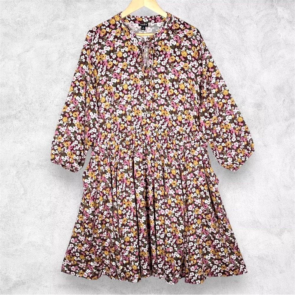 Torrid Womens Dress 2X Floral Challis Print Romantic Pockets Plus Size Boho NEW